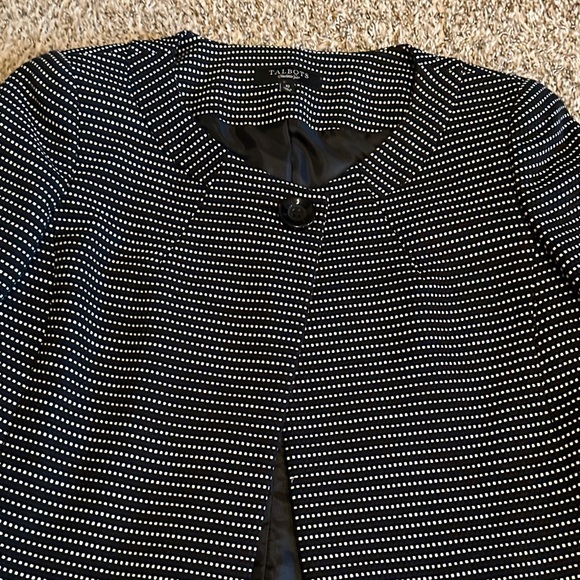 Talbots Black and White Polka Dot Blazer - Picture 3 of 10